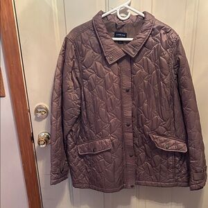 Lands' End Women's Quilted Puffer Jacket - Taupe